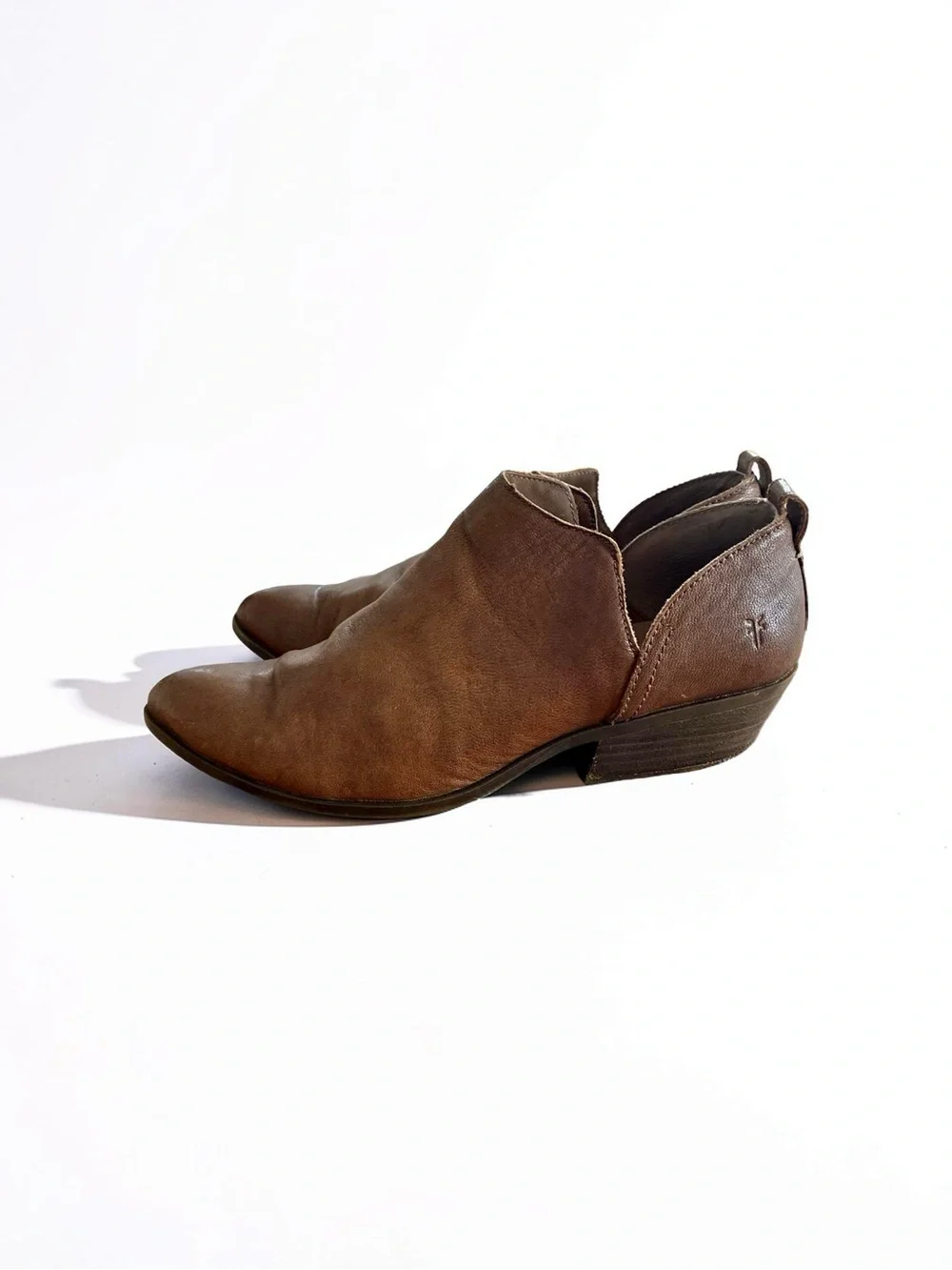 Frye Cognac Leather Slip-On Shooties